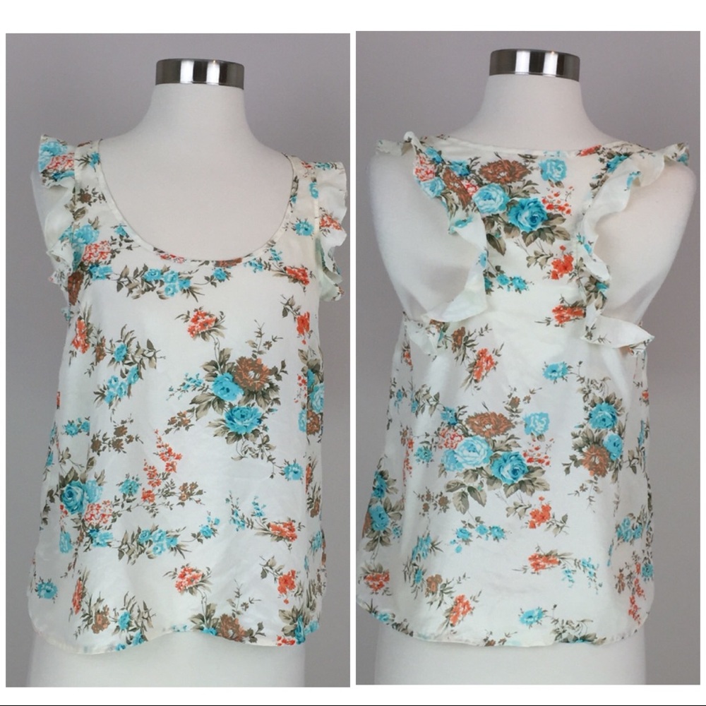 I Love H-81 Brand Floral Print Top Blouse S 🌸